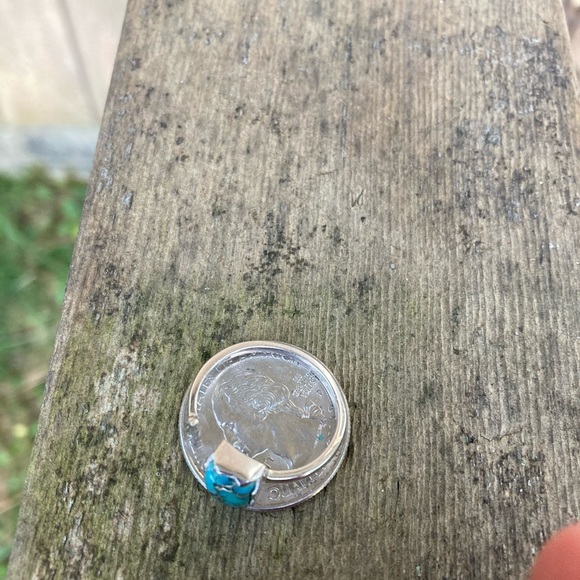 Ring TURQUOISE 925 Sterling Silver Blue Green Adjustable - Picture 4 of 4